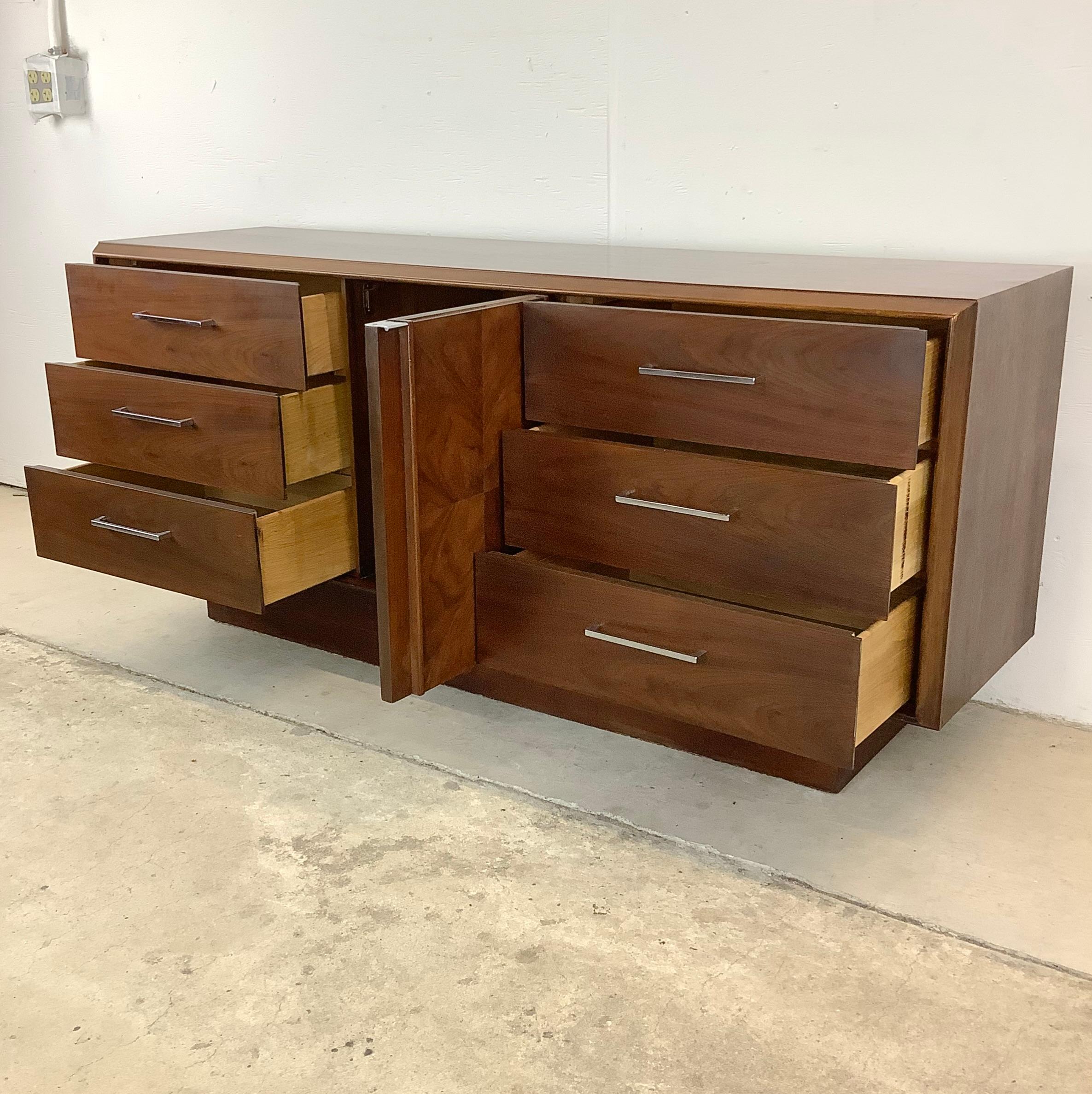 American Mid-Century Walnut Lowboy Dresser by Lane Furniture