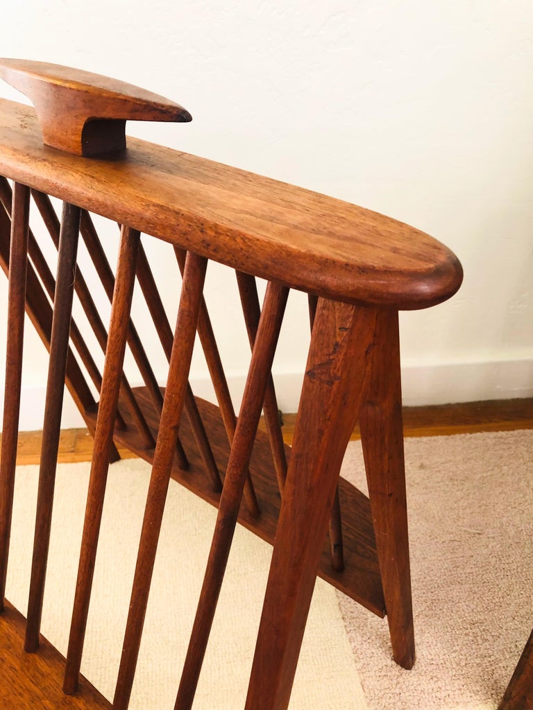 Mid-Century Walnut Magazine Rack by Arthur Umanoff at 1stDibs