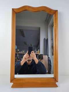 Mid-Century Walnut Mirror from 1960s Czechoslovakia, Organic Curved Frame