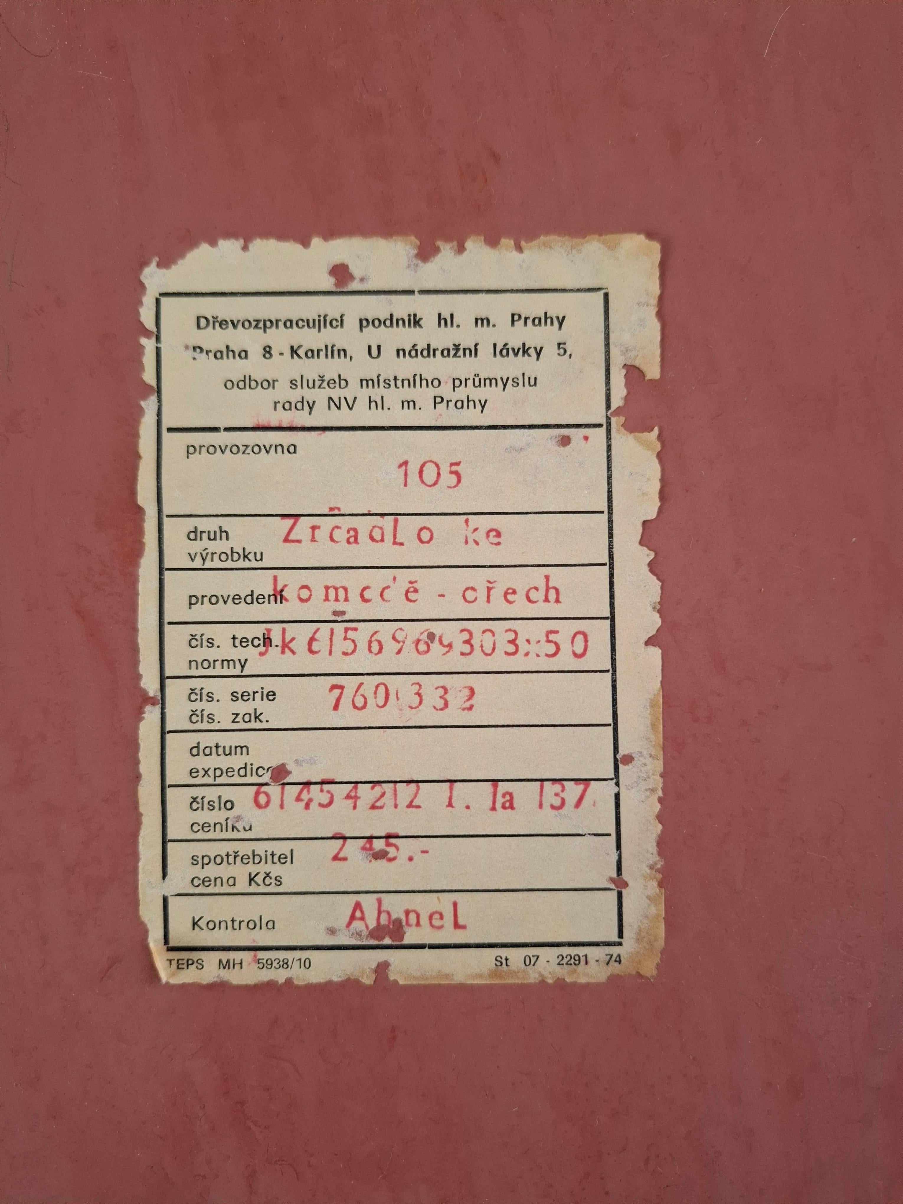 Mid-20th Century Mid-Century Walnut Mirror from 1960s Czechoslovakia, Organic Curved Frame For Sale