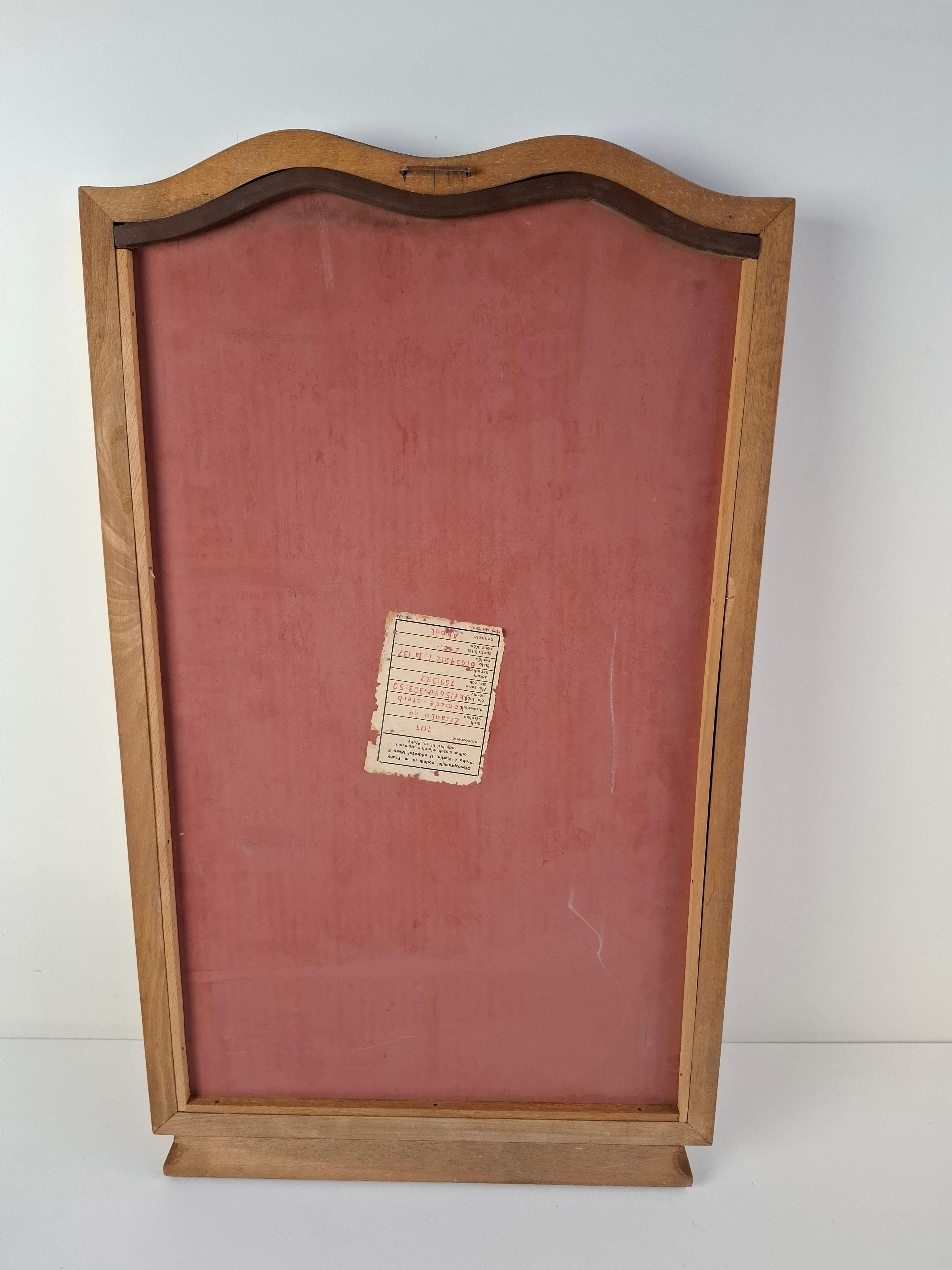 Mid-Century Walnut Mirror from 1960s Czechoslovakia, Organic Curved Frame For Sale 1