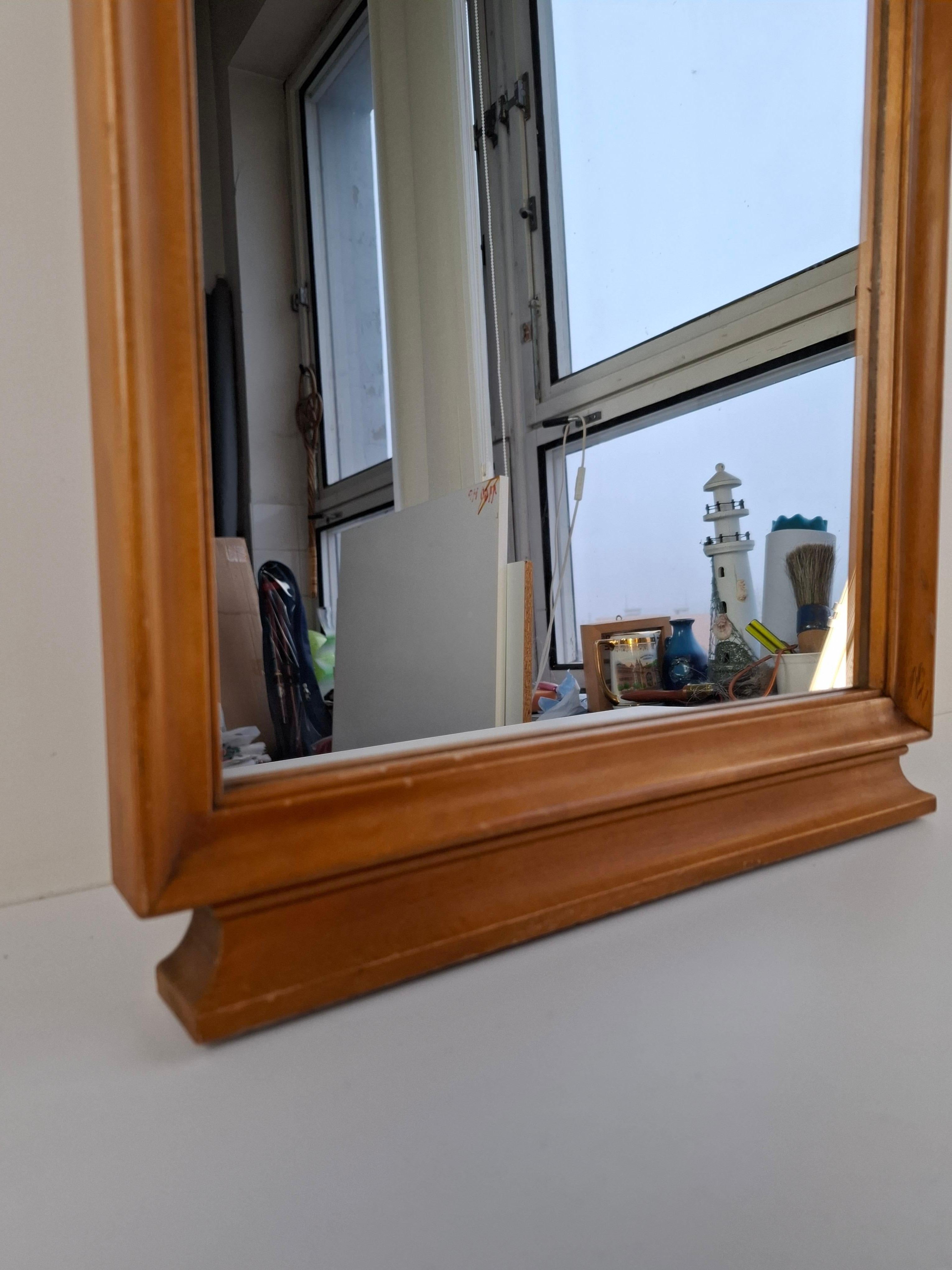 Mid-Century Walnut Mirror from 1960s Czechoslovakia, Organic Curved Frame For Sale 3