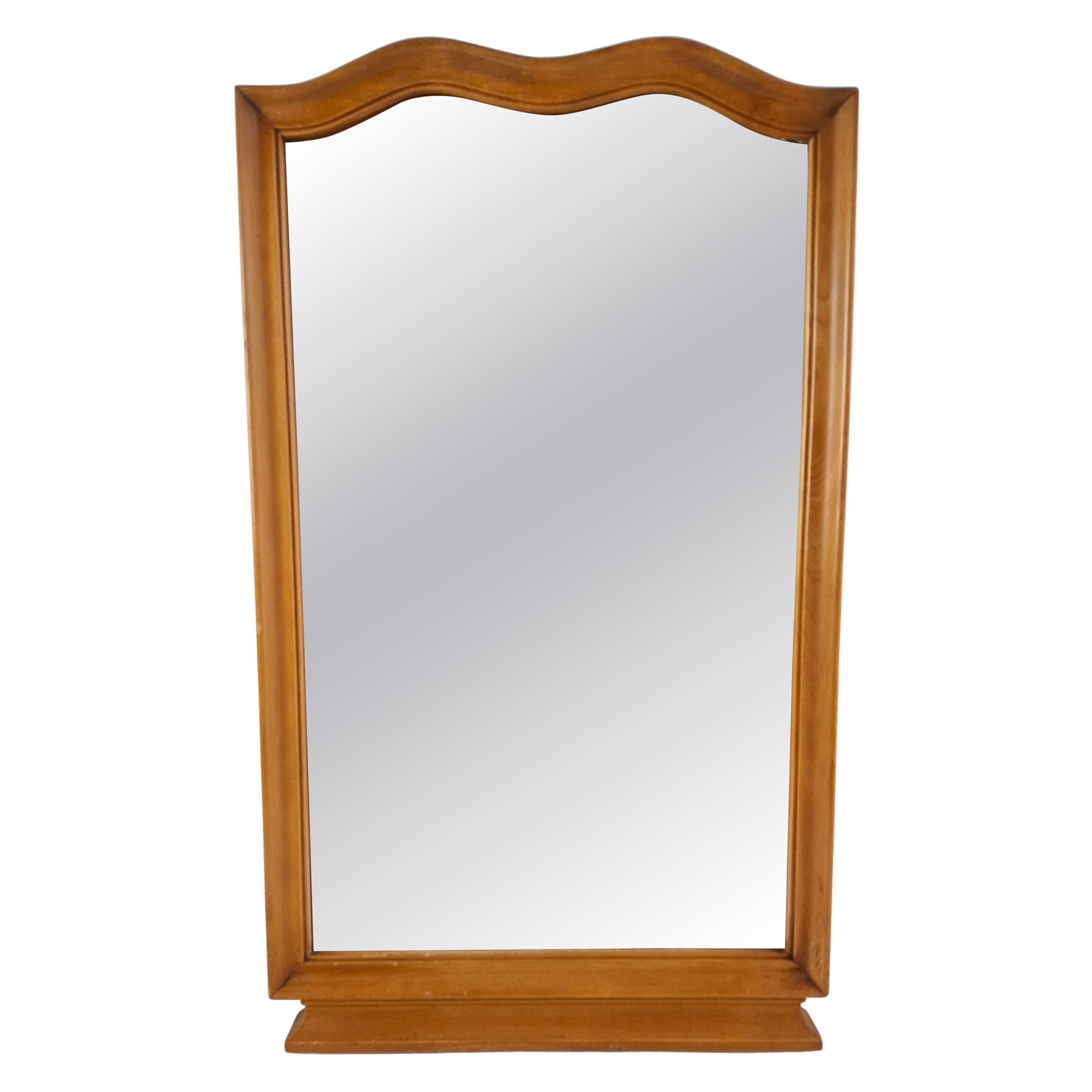 Mid-Century Walnut Mirror from 1960s Czechoslovakia, Organic Curved Frame