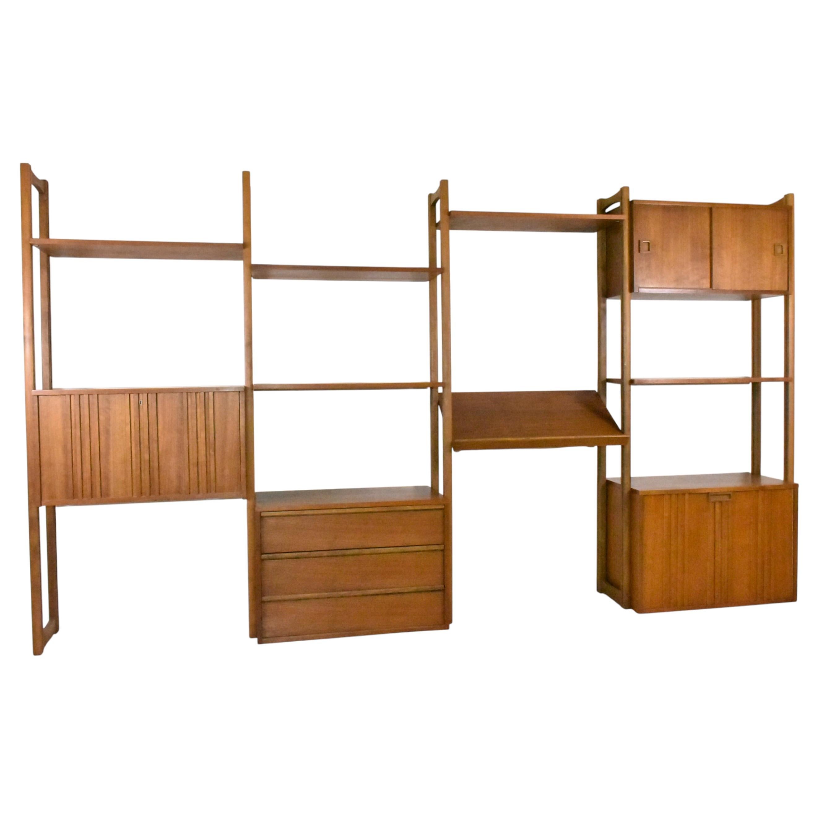 Mid-Century Walnut Modular Wall Unit