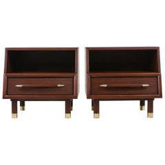 Midcentury Walnut Nightstands by John Keal for Brown Saltman