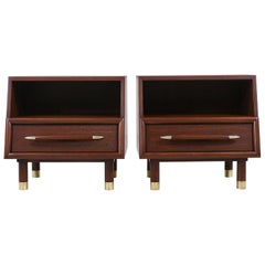 Midcentury Walnut Nightstands by John Keal for Brown Saltman