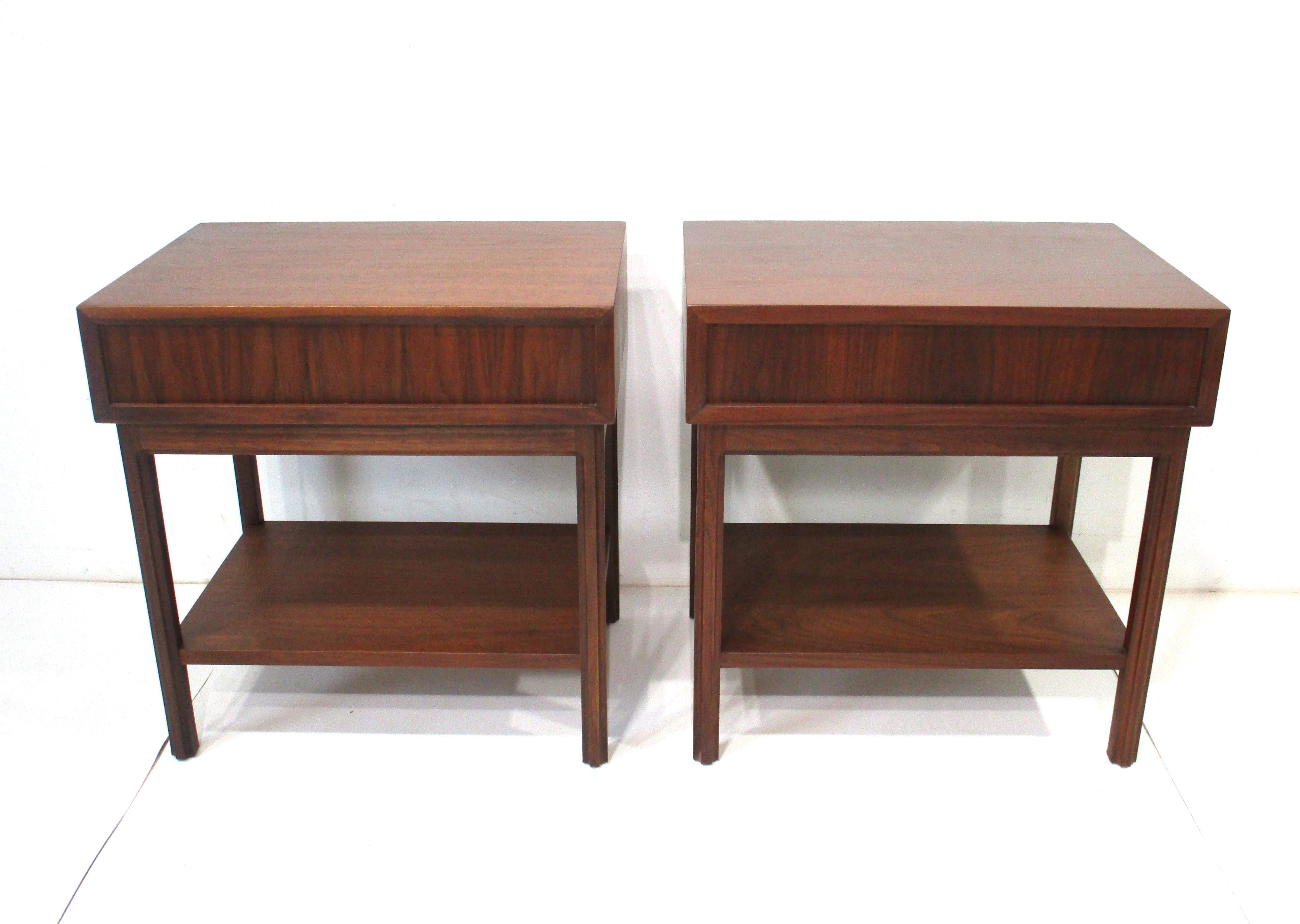 Mid Century Walnut Nightstands by Founders and Jack Cartwright 7