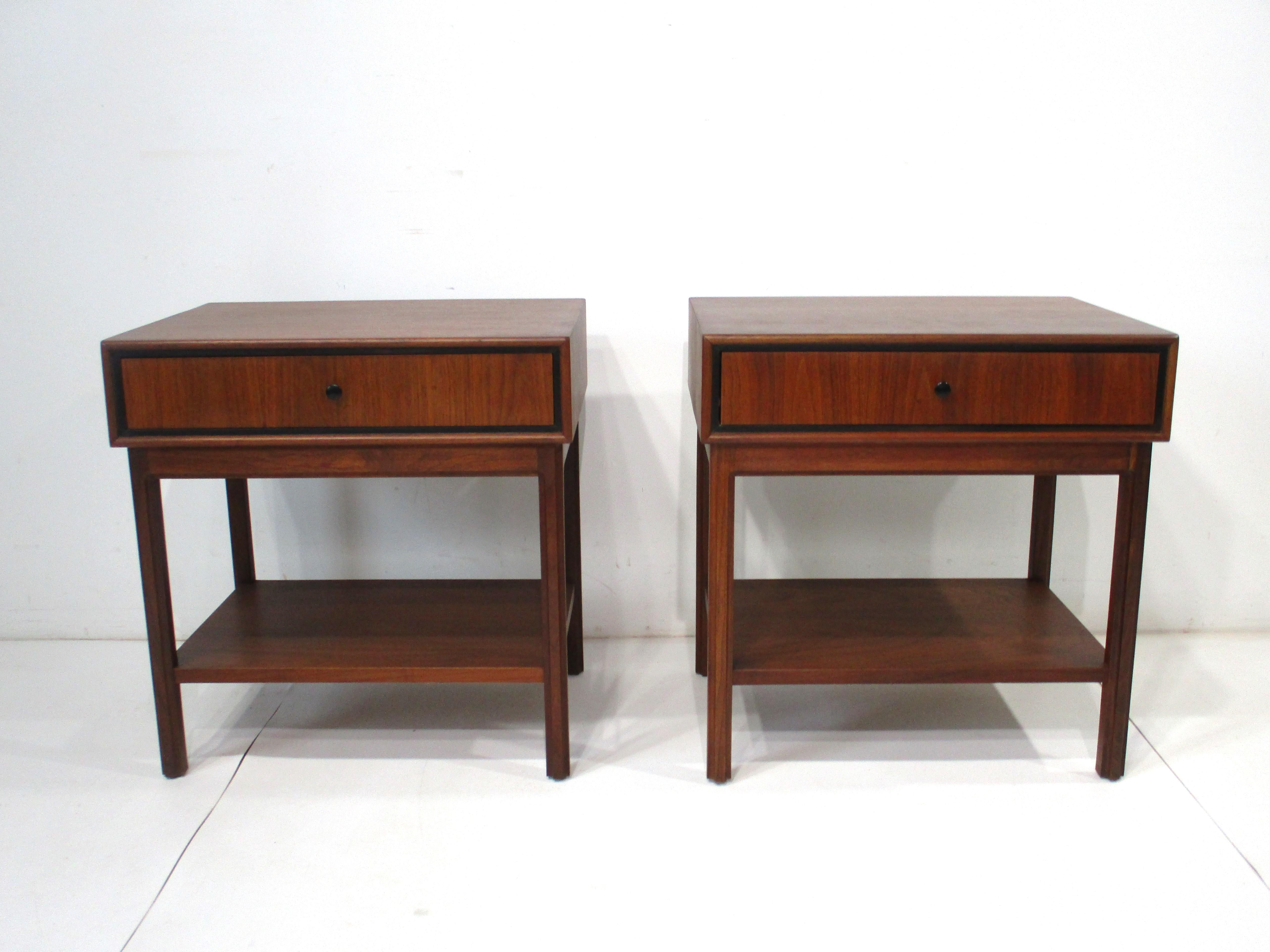 Mid Century Walnut Nightstands by Founders and Jack Cartwright 8