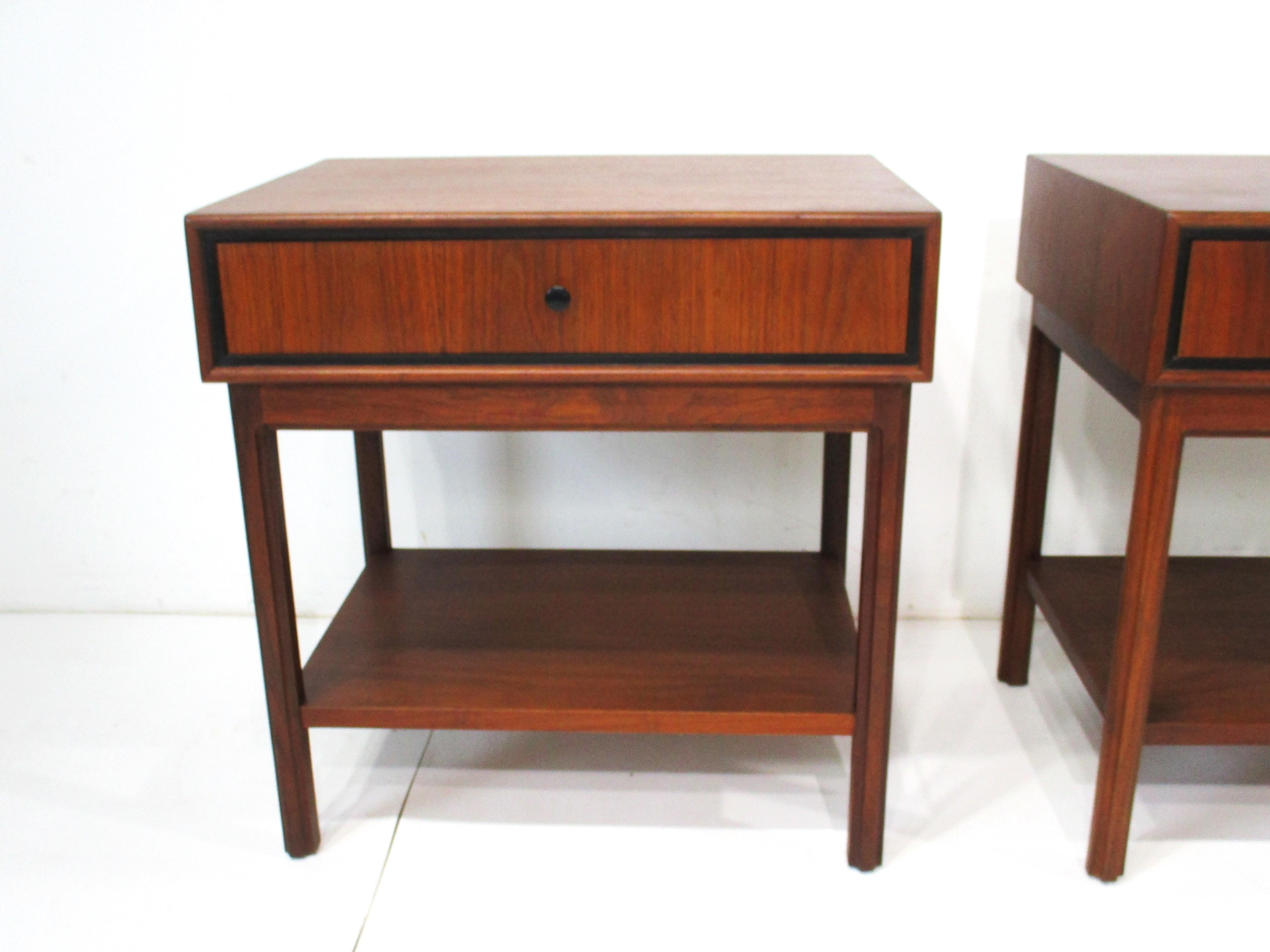 Mid-Century Modern Mid Century Walnut Nightstands by Founders and Jack Cartwright