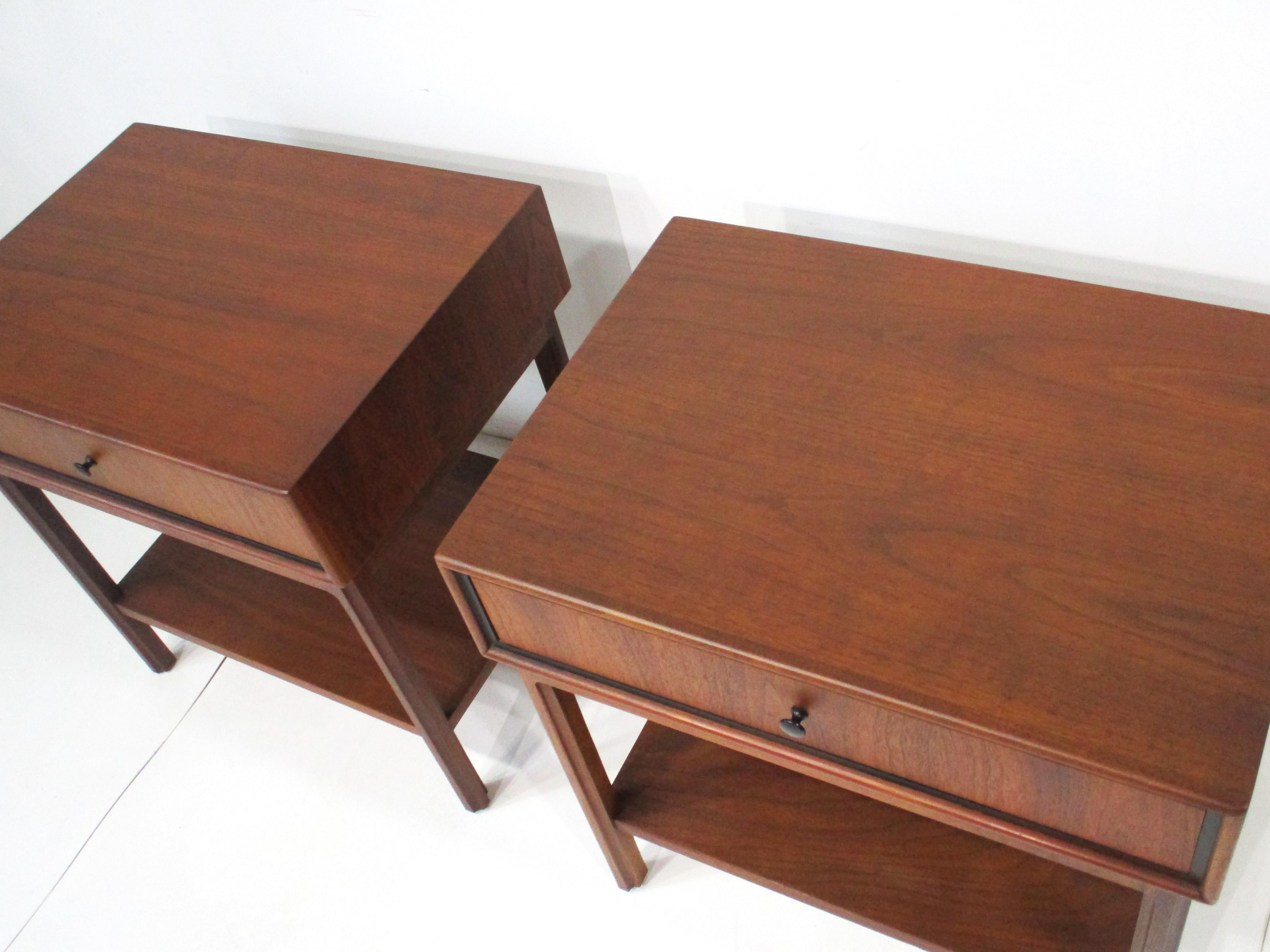 Mid Century Walnut Nightstands by Founders and Jack Cartwright 3