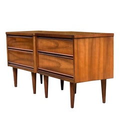 Mid Century Walnut Nightstands by Harmony House