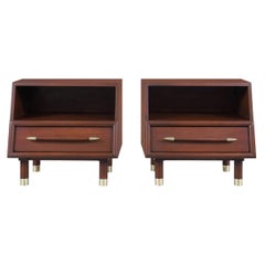 Mid-century Walnut Nightstands by John Keal for Brown Saltman