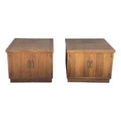 Mid-Century Walnut Nightstands by Lane Furniture, Pair