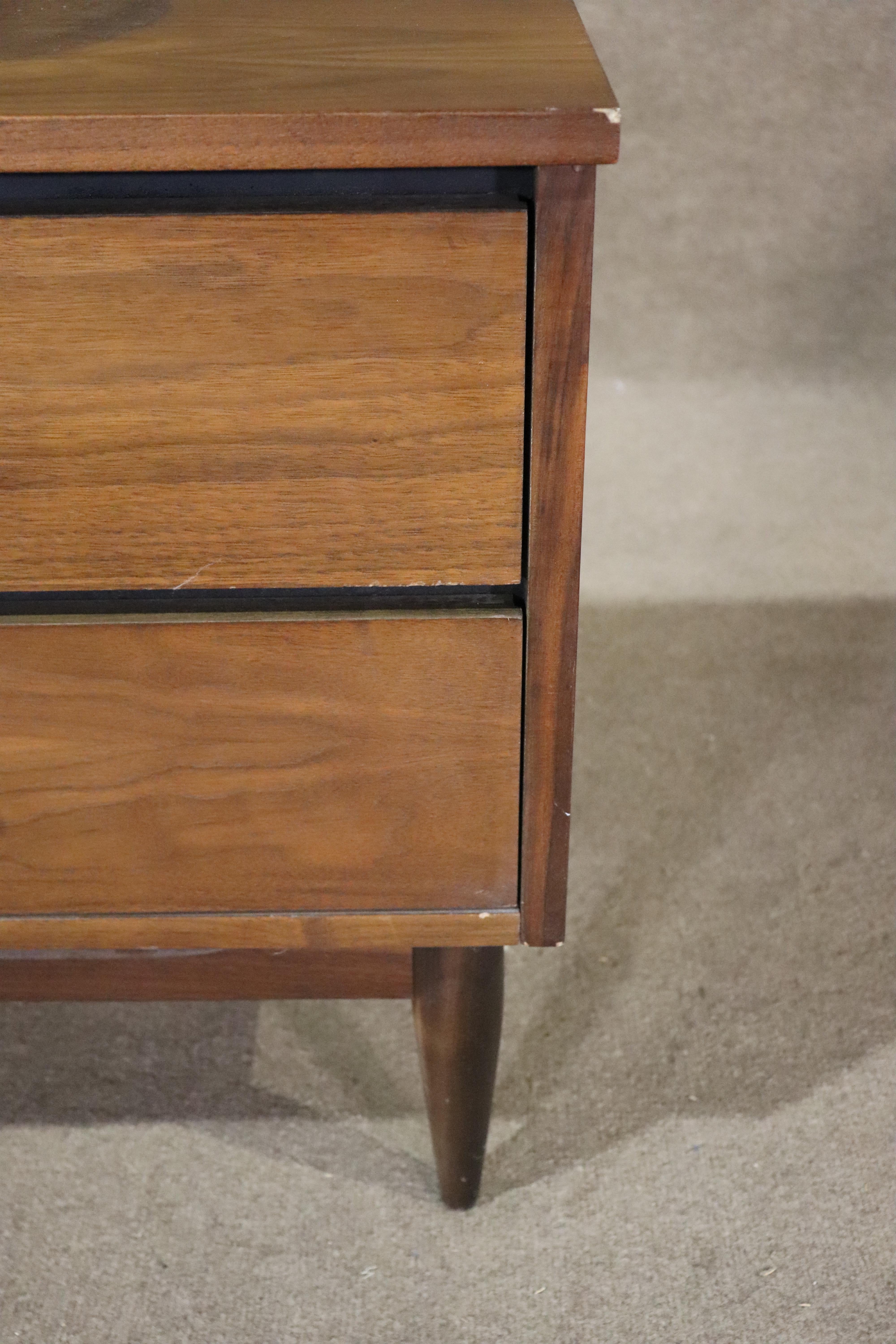 Mid-Century Walnut Nightstands For Sale 5