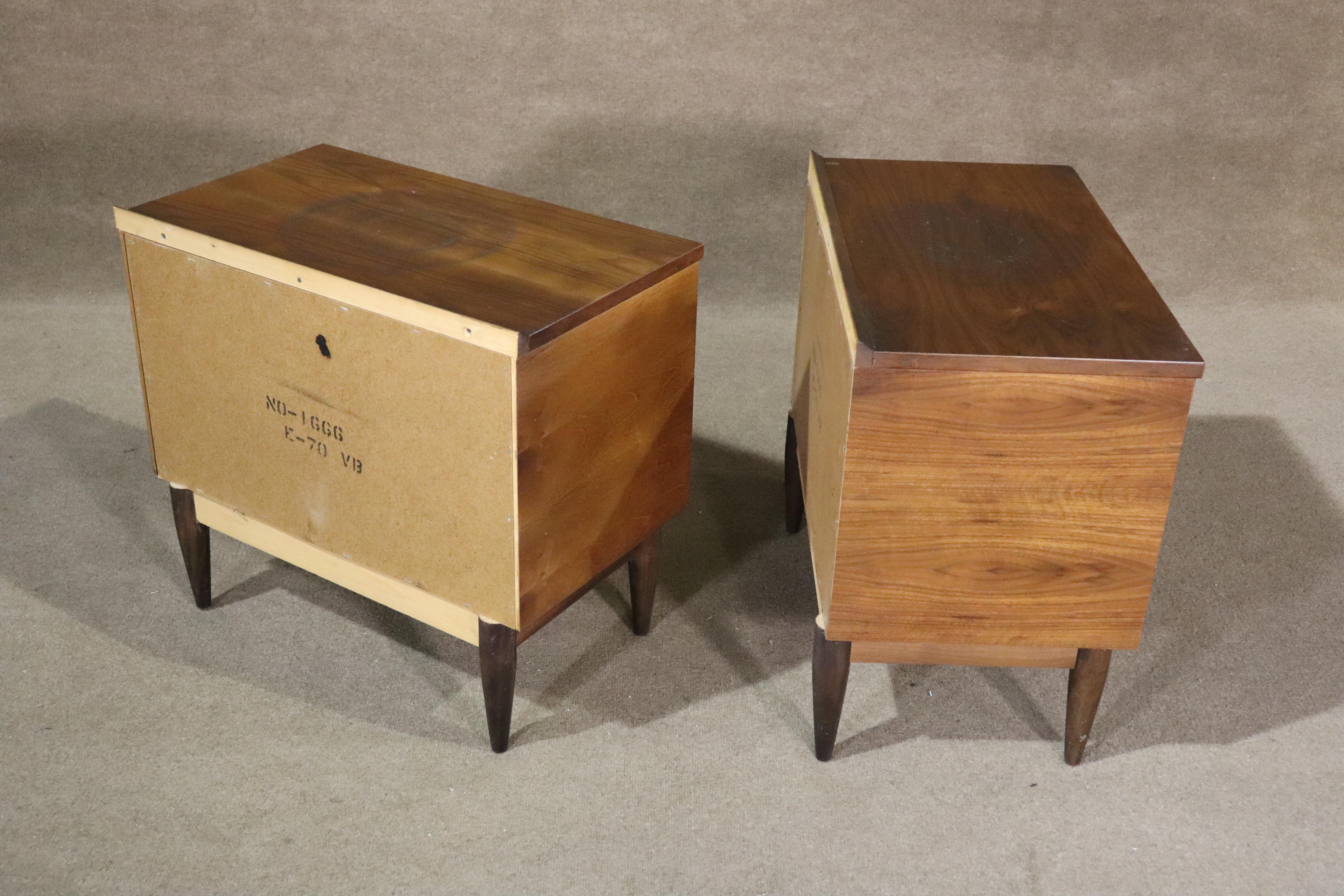 Mid-Century Walnut Nightstands For Sale 10
