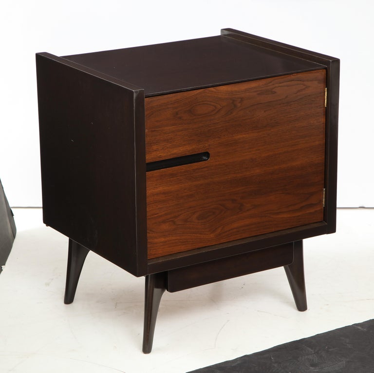 Midcentury Walnut Nightstands at 1stDibs