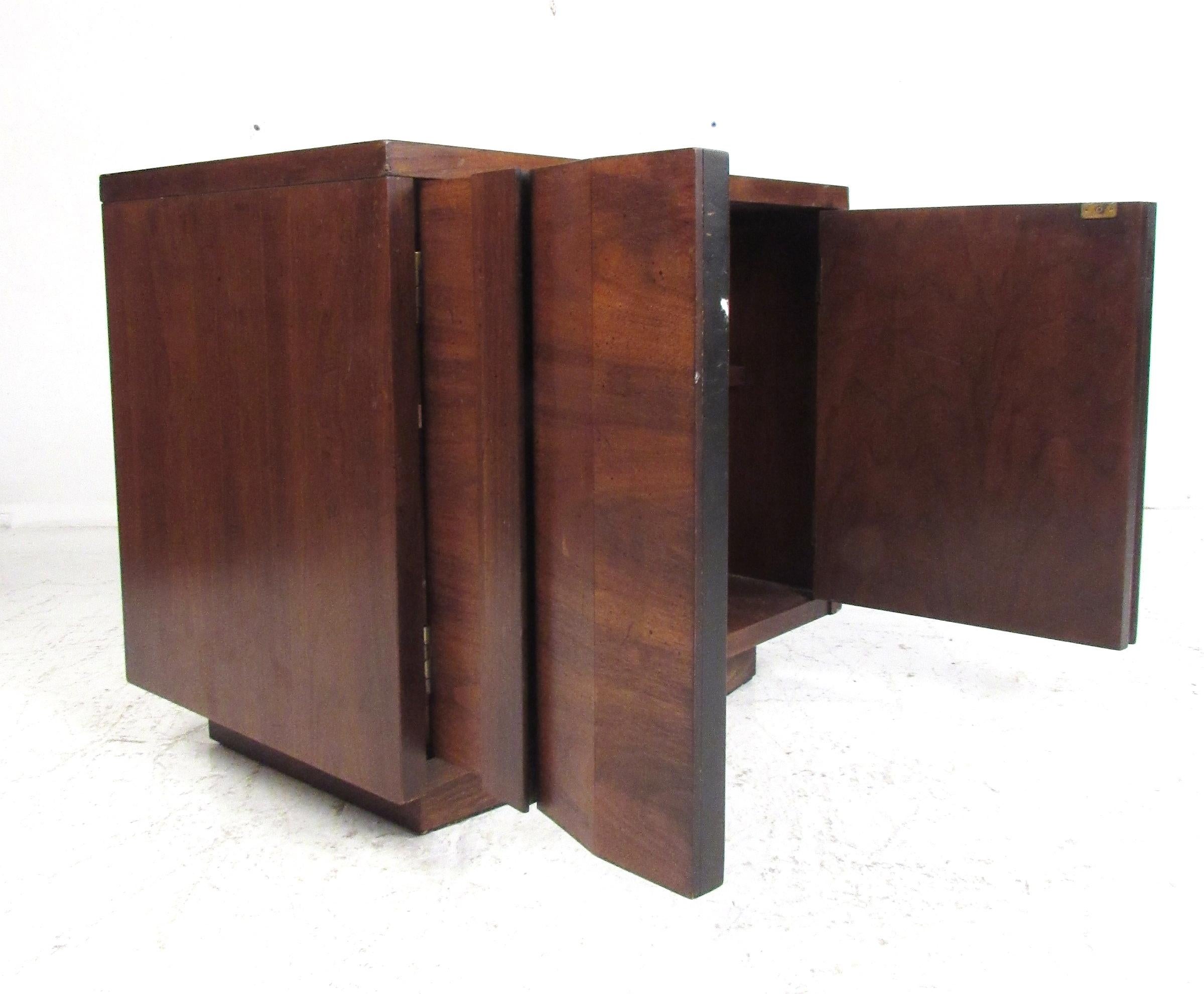 American Midcentury Walnut Nightstands For Sale