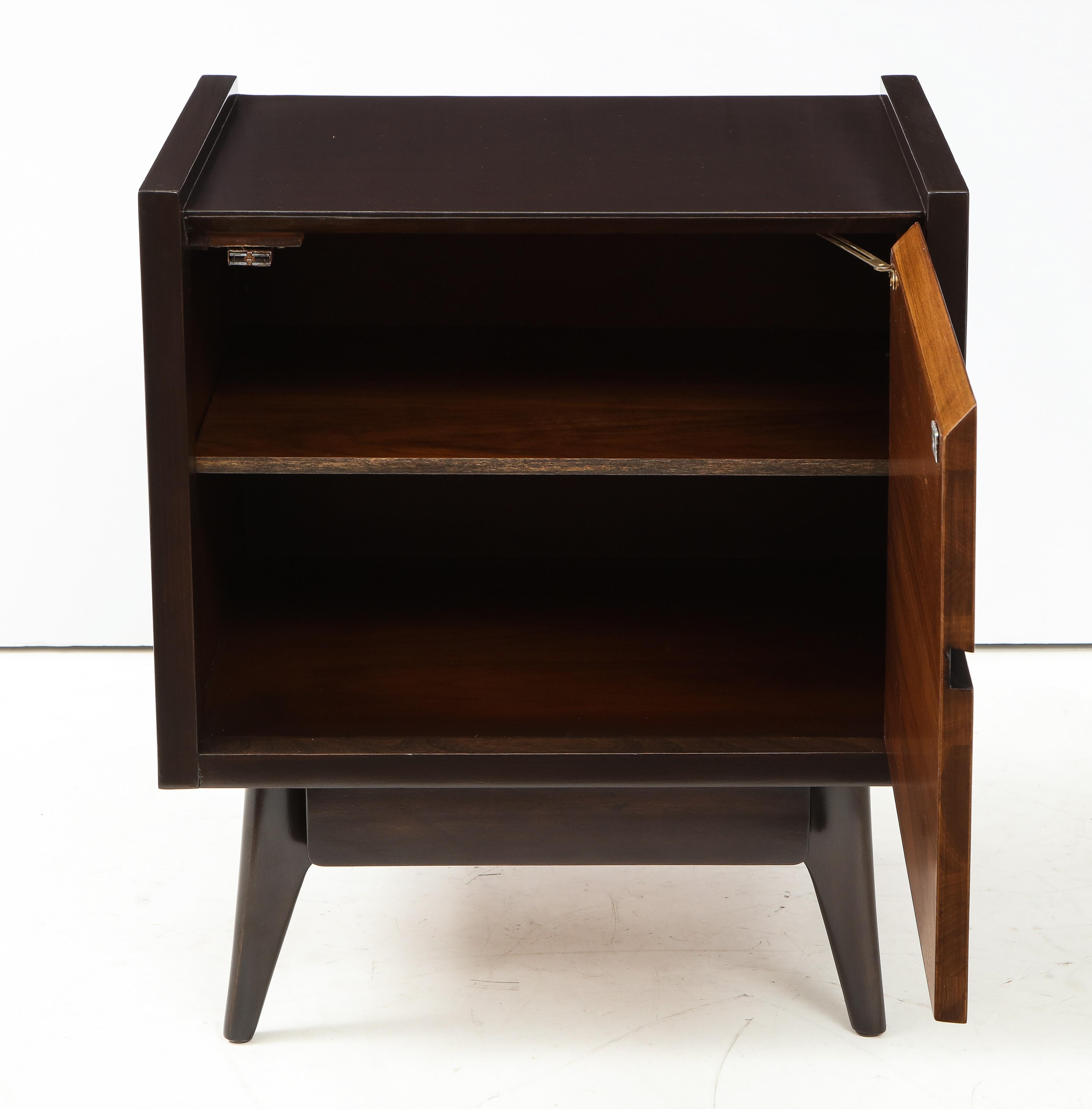 Midcentury Walnut Nightstands In Excellent Condition In New York, NY