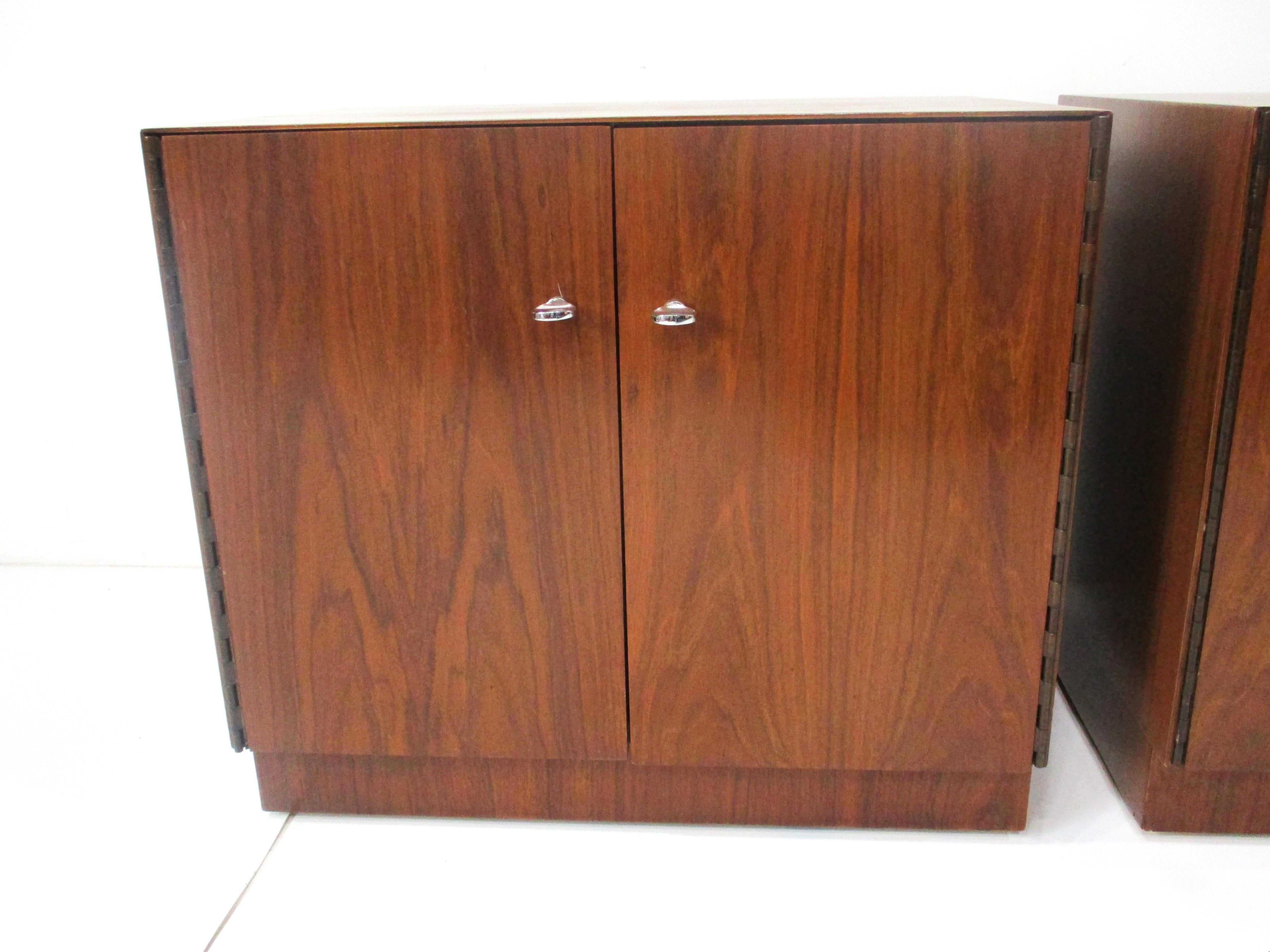 Mid-Century Modern Mid Century Walnut Nightstands in the style of Thayer Coggin  For Sale