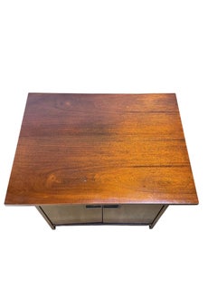 Mid Century Walnut Nightstands Made by Johnson Furniture Co