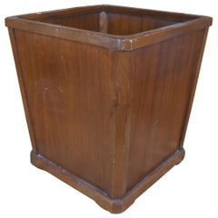 Mid Century Walnut Nucraft Executive Waste Basket Garbage Can Trash Bin