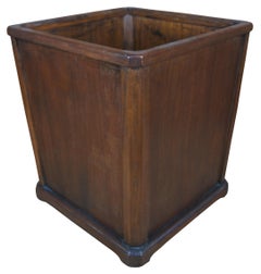 Mid Century Walnut Nucraft Executive Waste Basket Garbage Can Trash Bin