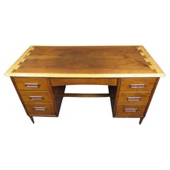 Retro Mid Century Walnut & Oak Desk by Lane