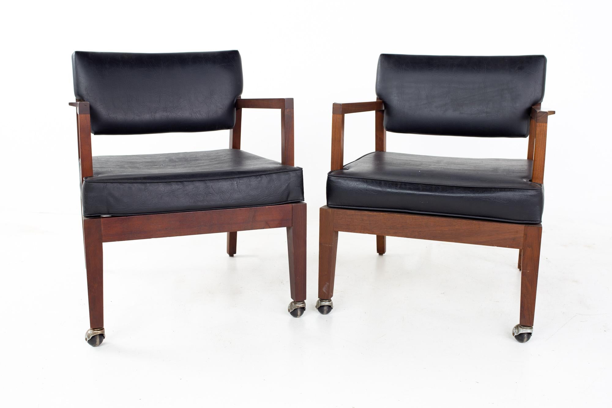 Mid-Century Modern Mid Century Walnut Occasional Lounge Chairs, a Pair For Sale