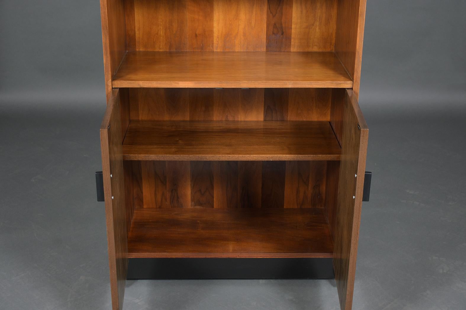 American Mid-Century Walnut Open Bookcase