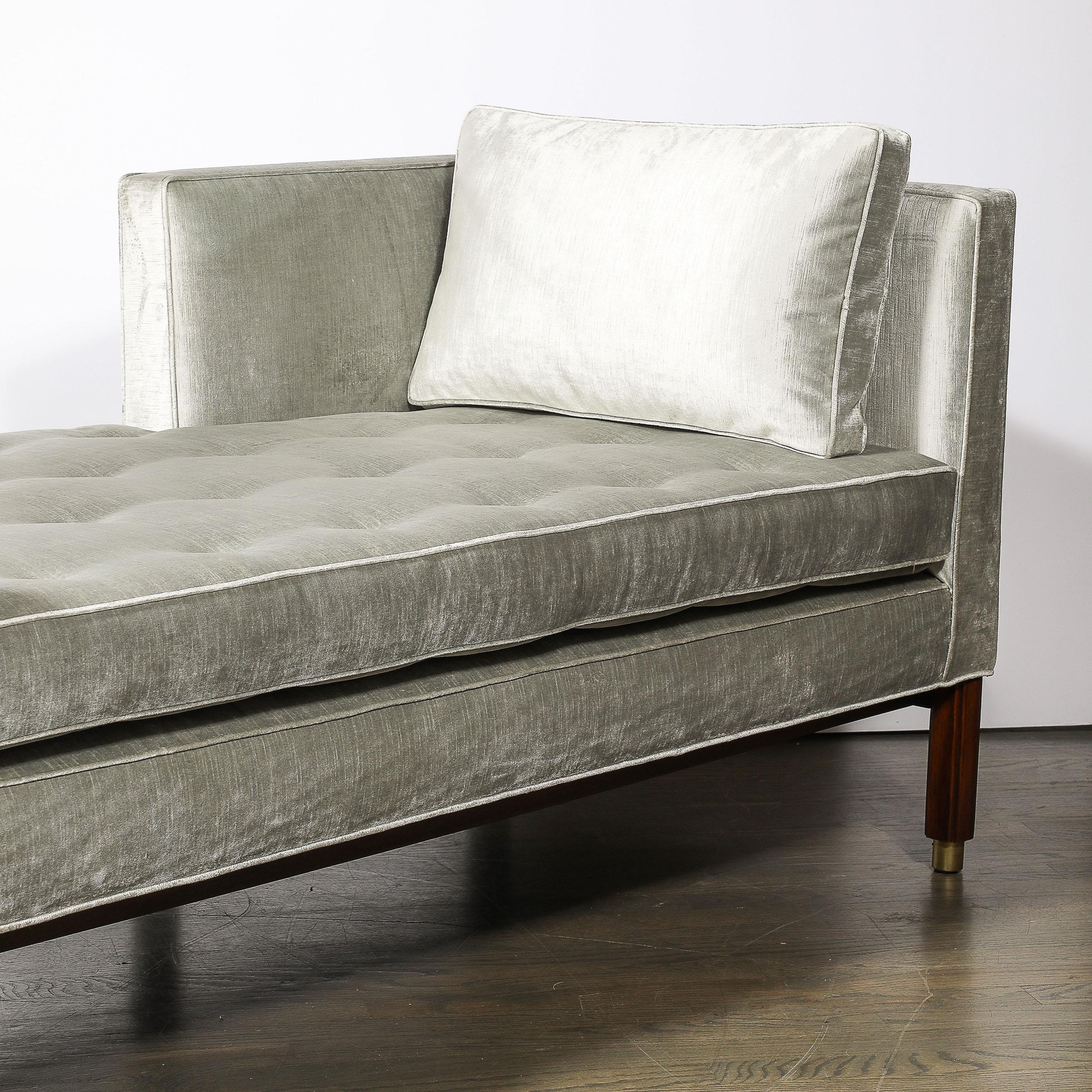 Mid-Century Walnut & Platinum Velvet Tete-A-Tete by Edward Wormley for Dunbar 4