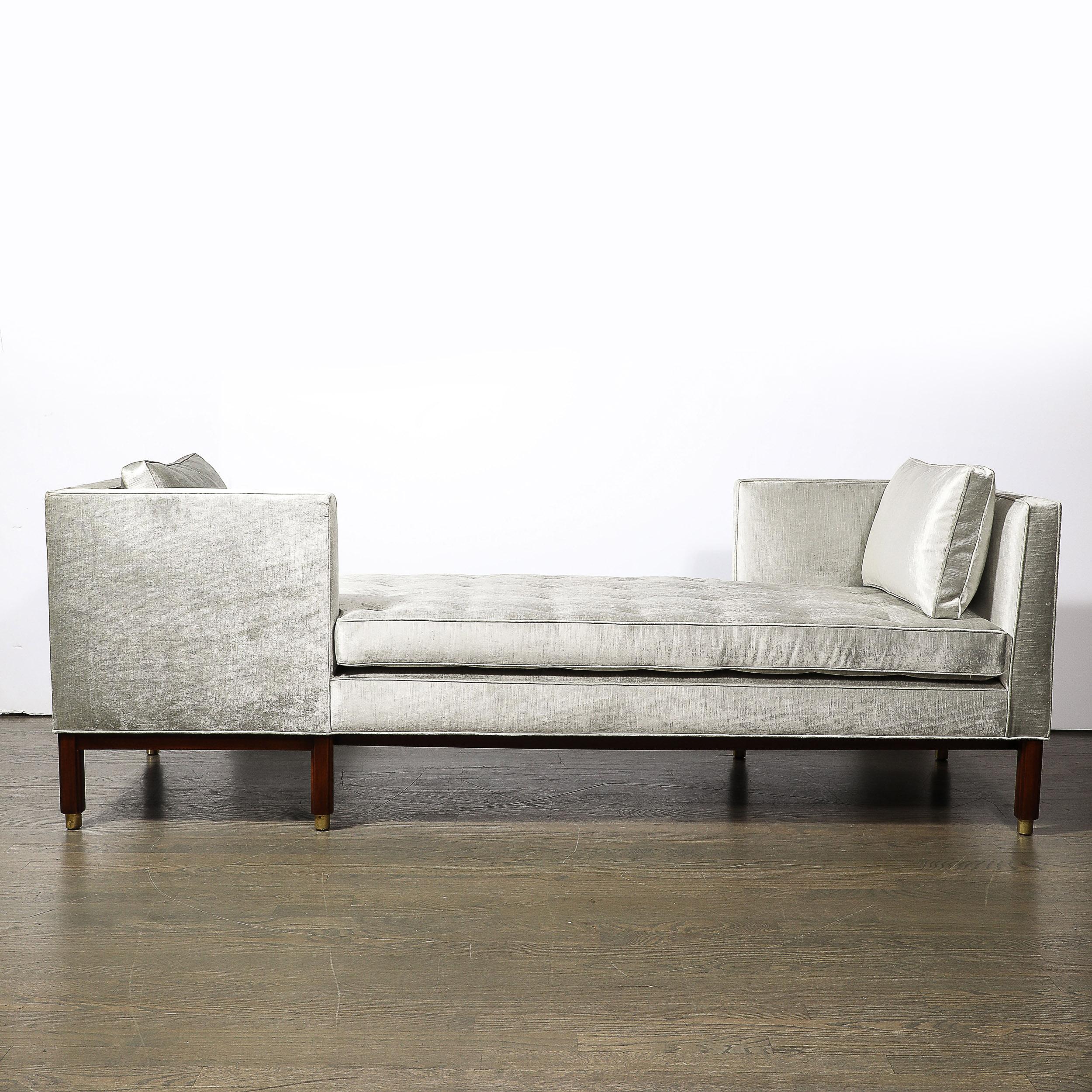 Mid-Century Walnut & Platinum Velvet Tete-A-Tete by Edward Wormley for Dunbar 6