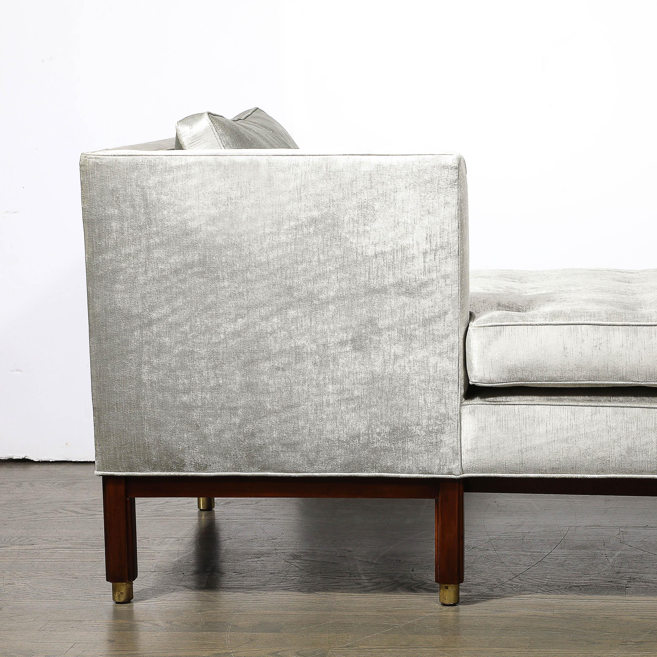 Mid-Century Walnut & Platinum Velvet Tete-A-Tete by Edward Wormley for Dunbar 7
