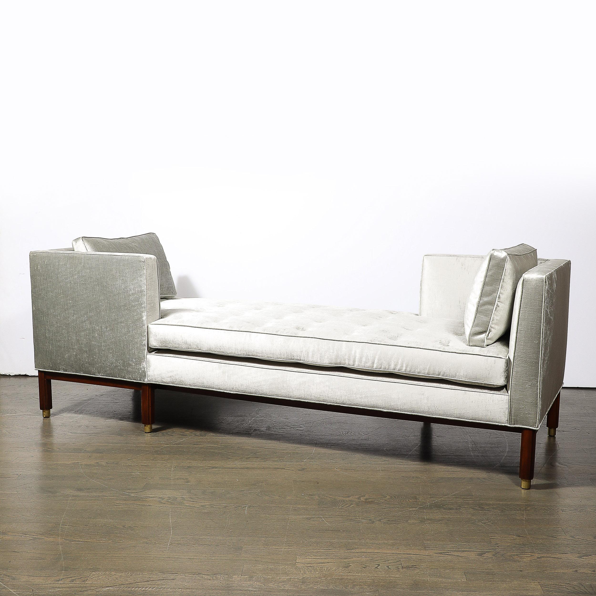 Mid-Century Walnut & Platinum Velvet Tete-A-Tete by Edward Wormley for Dunbar 8