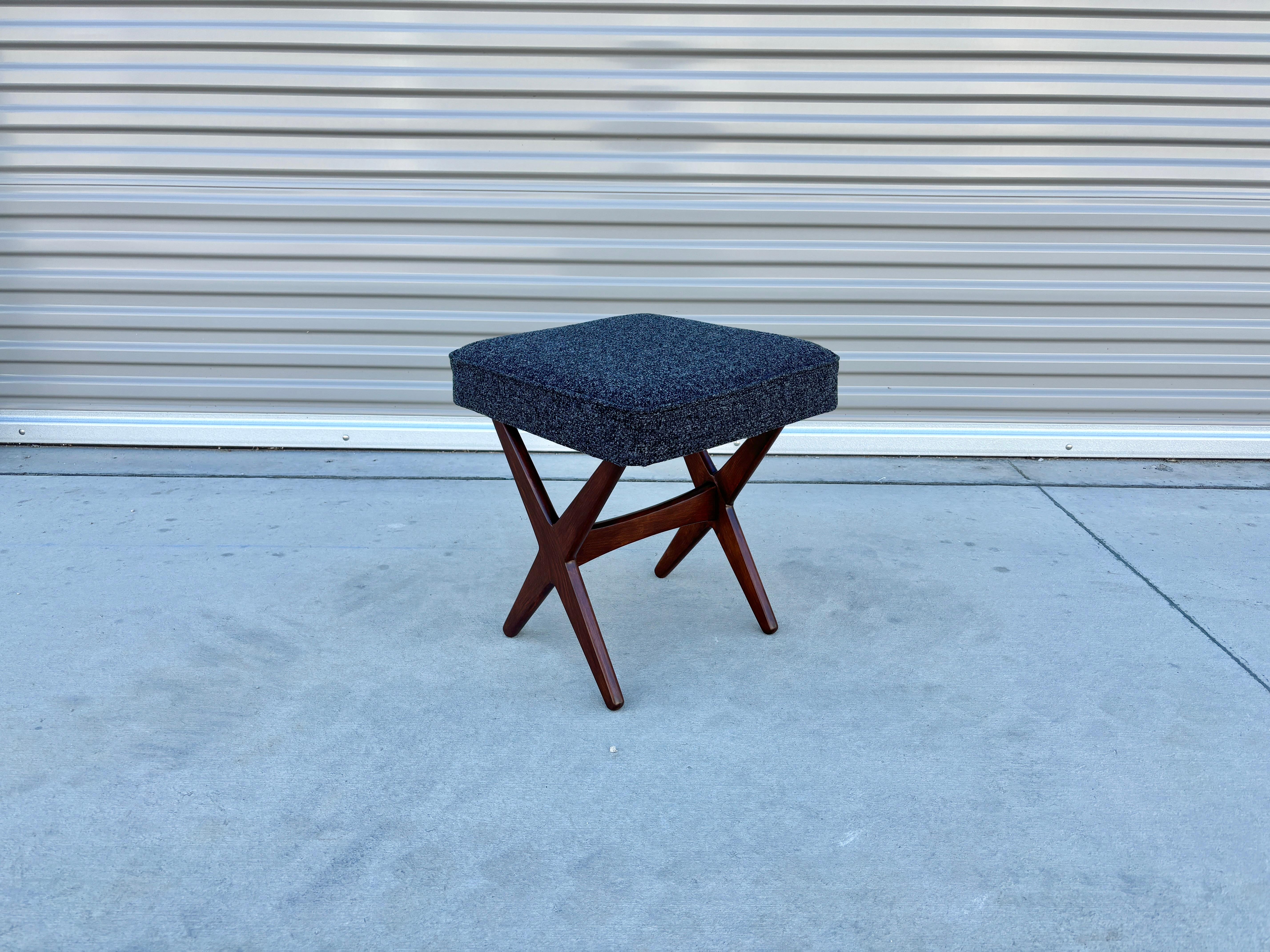 Mid Century Walnut Recliner Lounge Chair & Ottoman by Alf Svensson for Dux For Sale 9