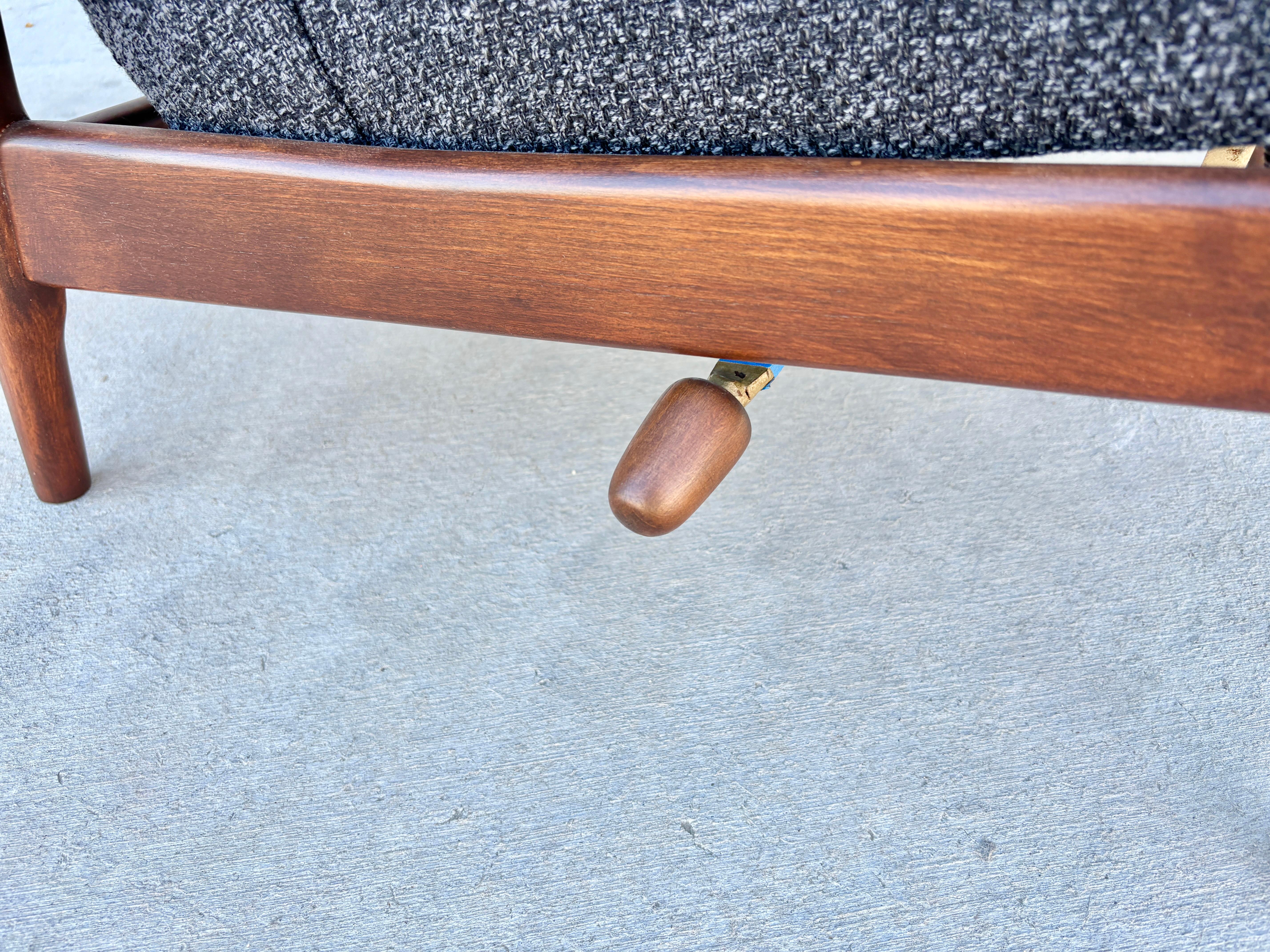 Mid Century Walnut Recliner Lounge Chair & Ottoman by Alf Svensson for Dux For Sale 2