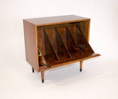 Midcentury Walnut Record Cabinet by Lane of Altavista, VA