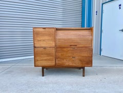 Mid Century Walnut Roll-Top Secretary Desk by Hooker