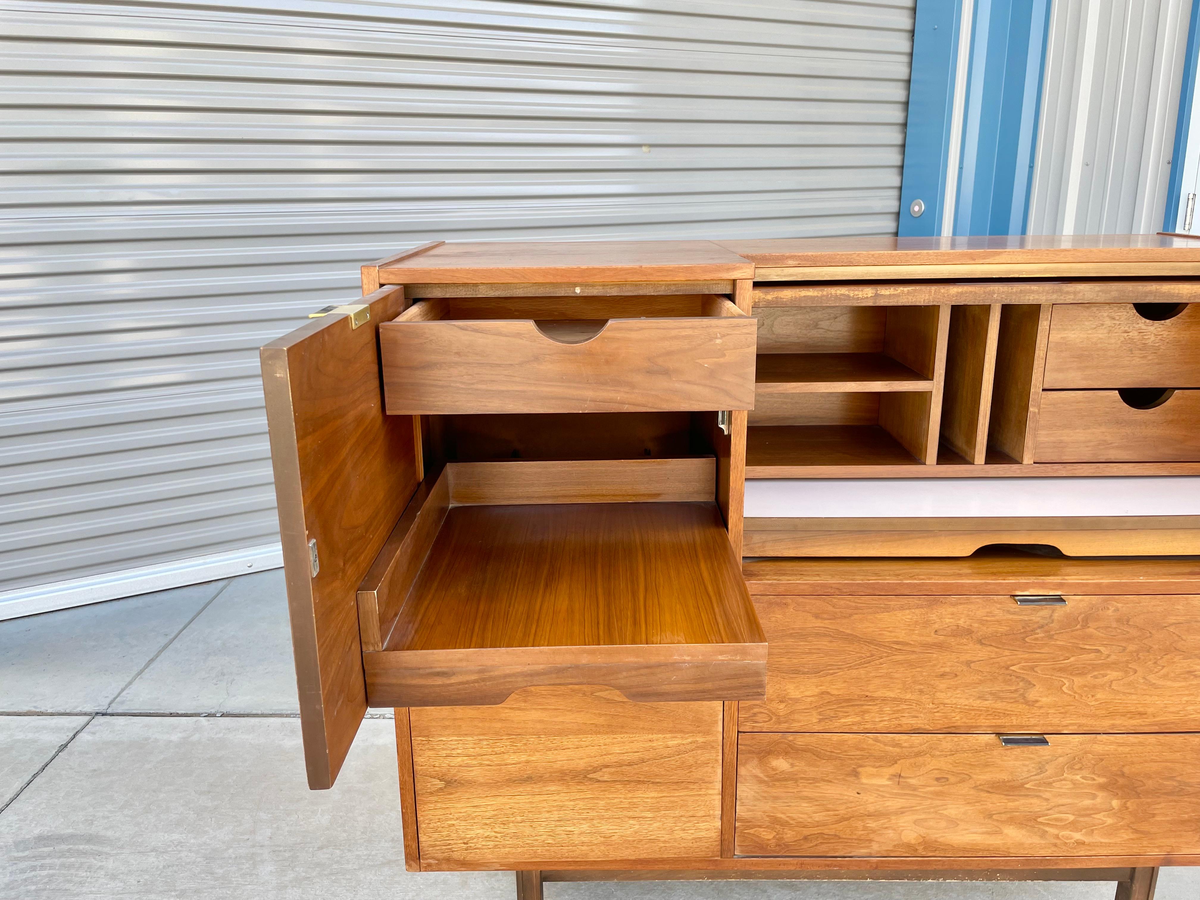 Mid Century Walnut Roll-Top Secretary Desk by Hooker 2