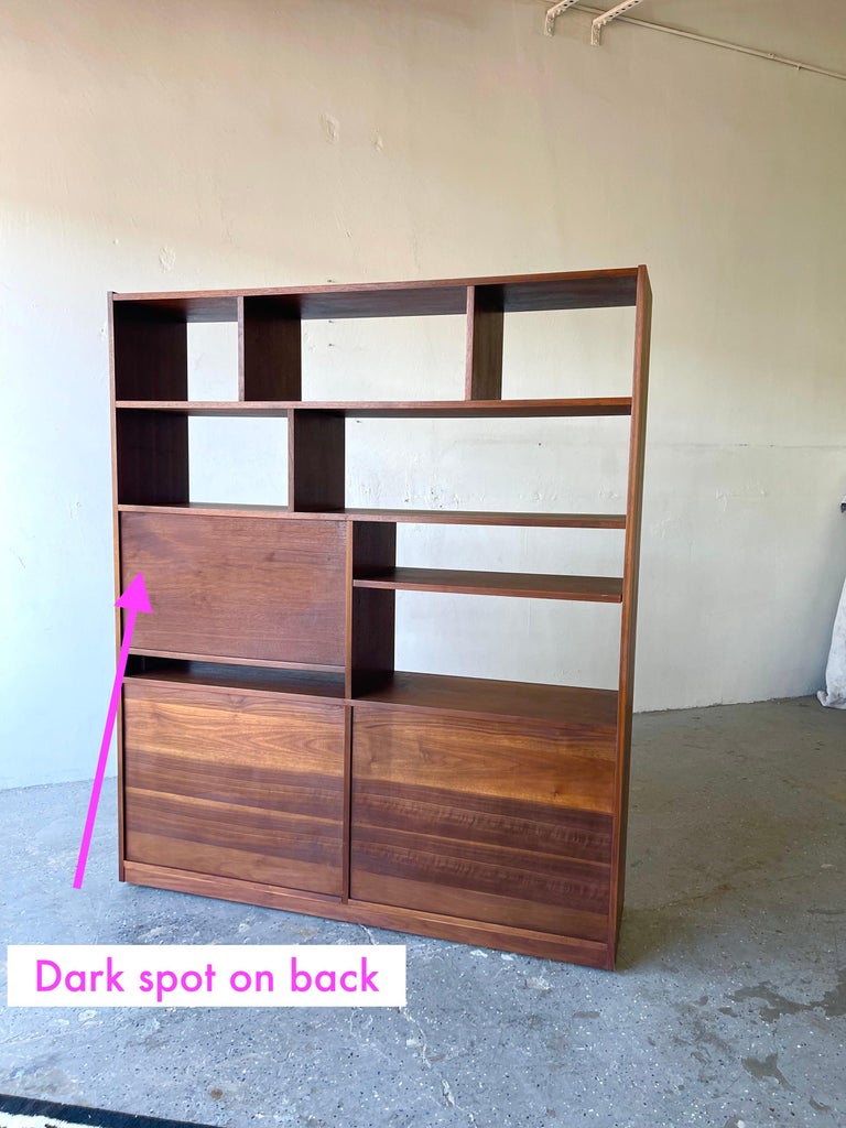 MidCentury Walnut Room Divider Bar / Secretary Wall Unit at 1stDibs