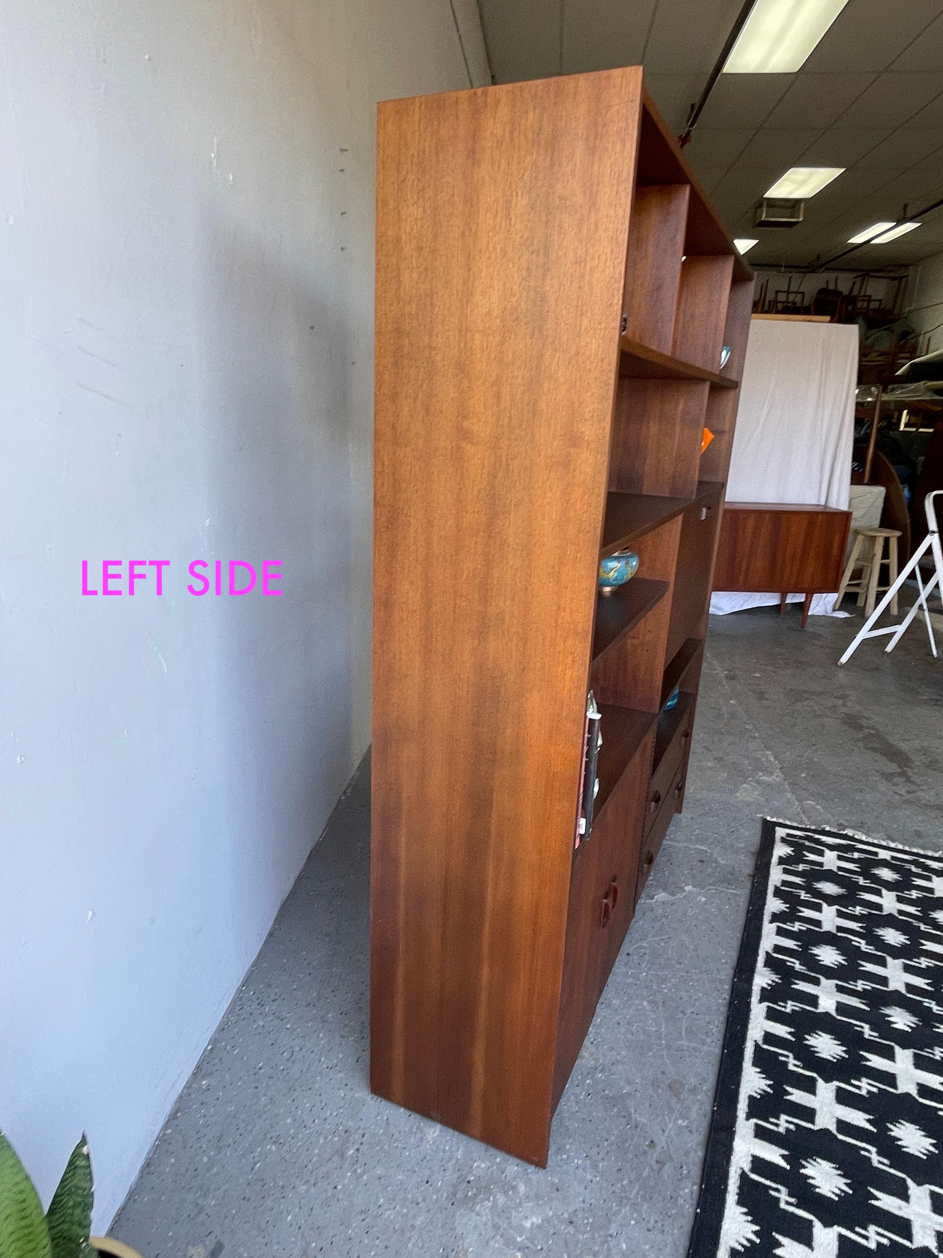 MidCentury Walnut Room Divider Bar / Secretary Wall Unit at 1stDibs