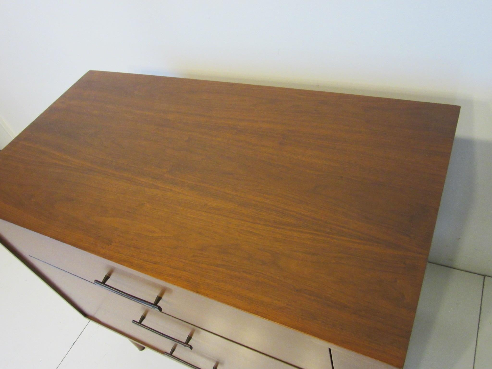 American Midcentury Small Chest Walnut / Rosewood 
