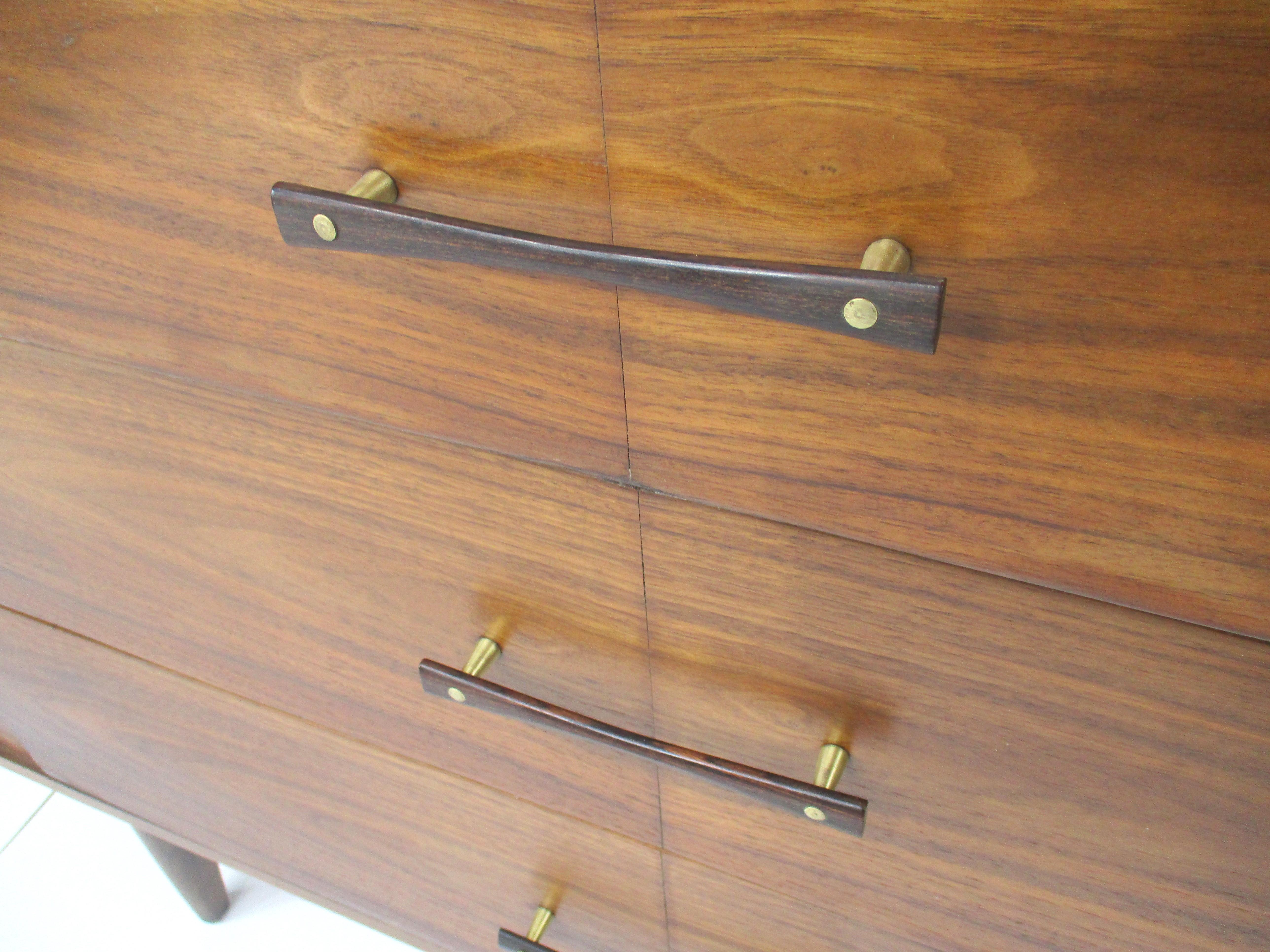 Mid Century Walnut / Rosewood Tall Dresser Chest by Kroehler   For Sale 4