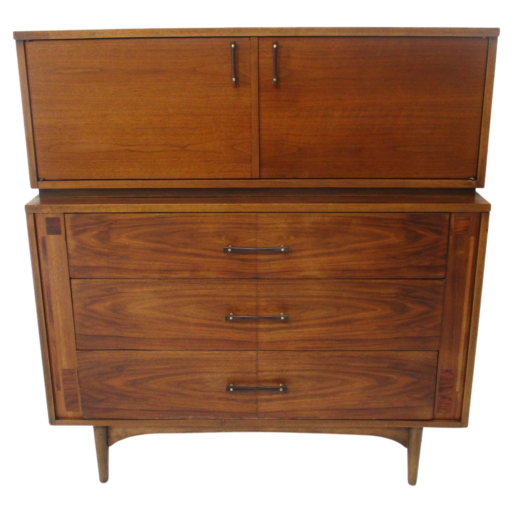 Mid Century Walnut / Rosewood Tall Dresser Chest by Kroehler  