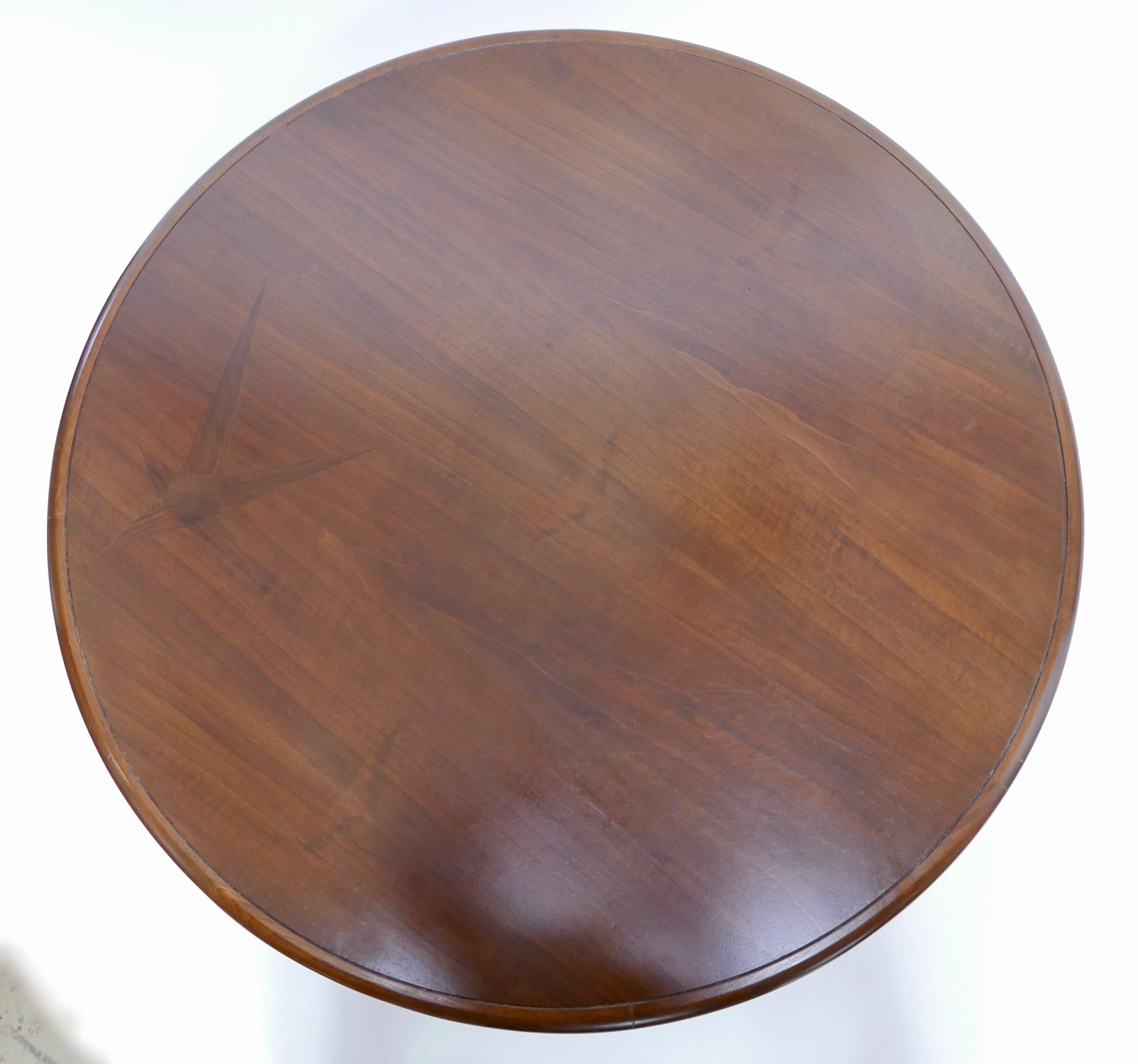 Midcentury Walnut Round Coffee or Cocktail Table by Lane, Altavista 2