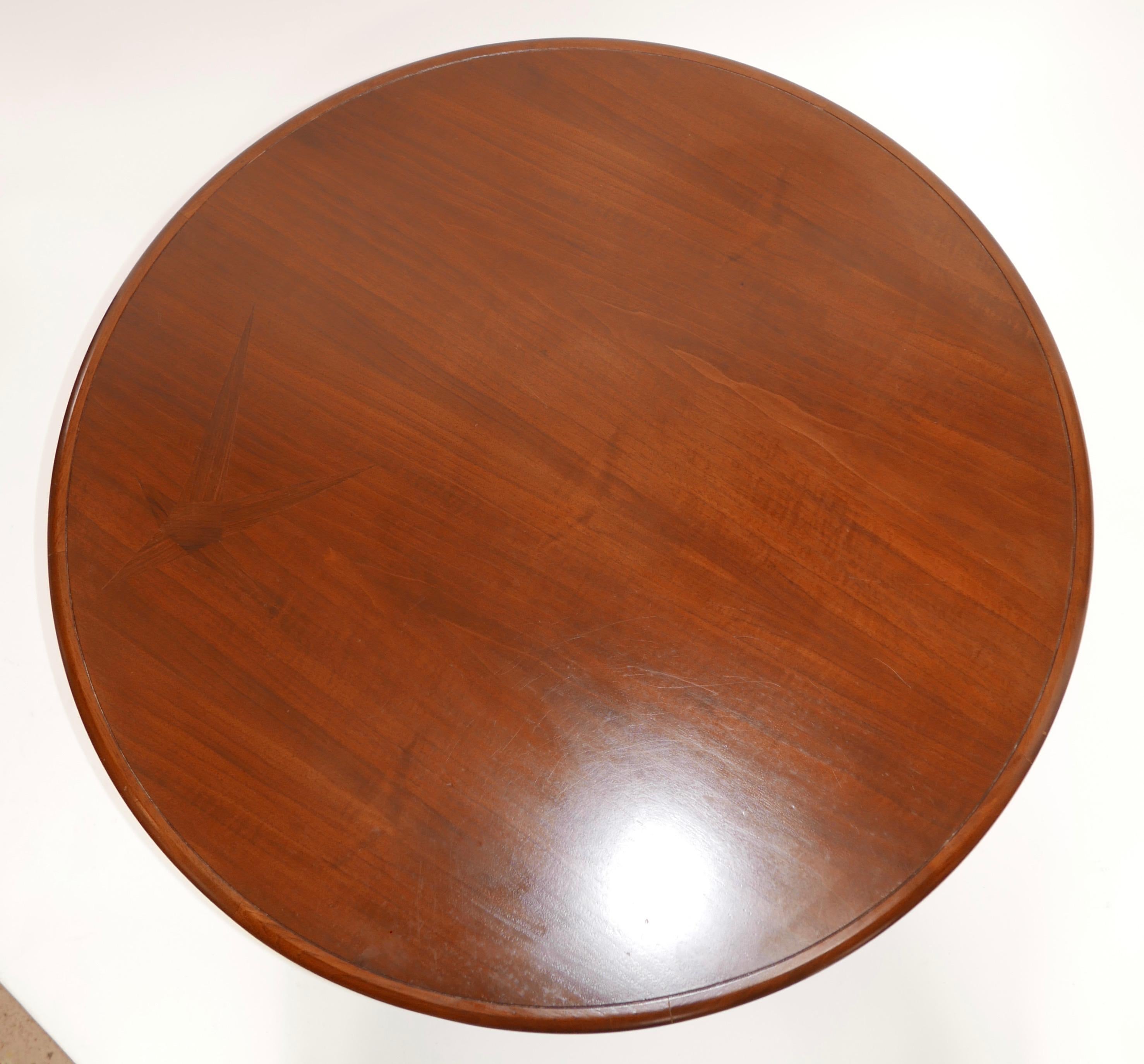 Midcentury Walnut Round Coffee or Cocktail Table by Lane, Altavista 4