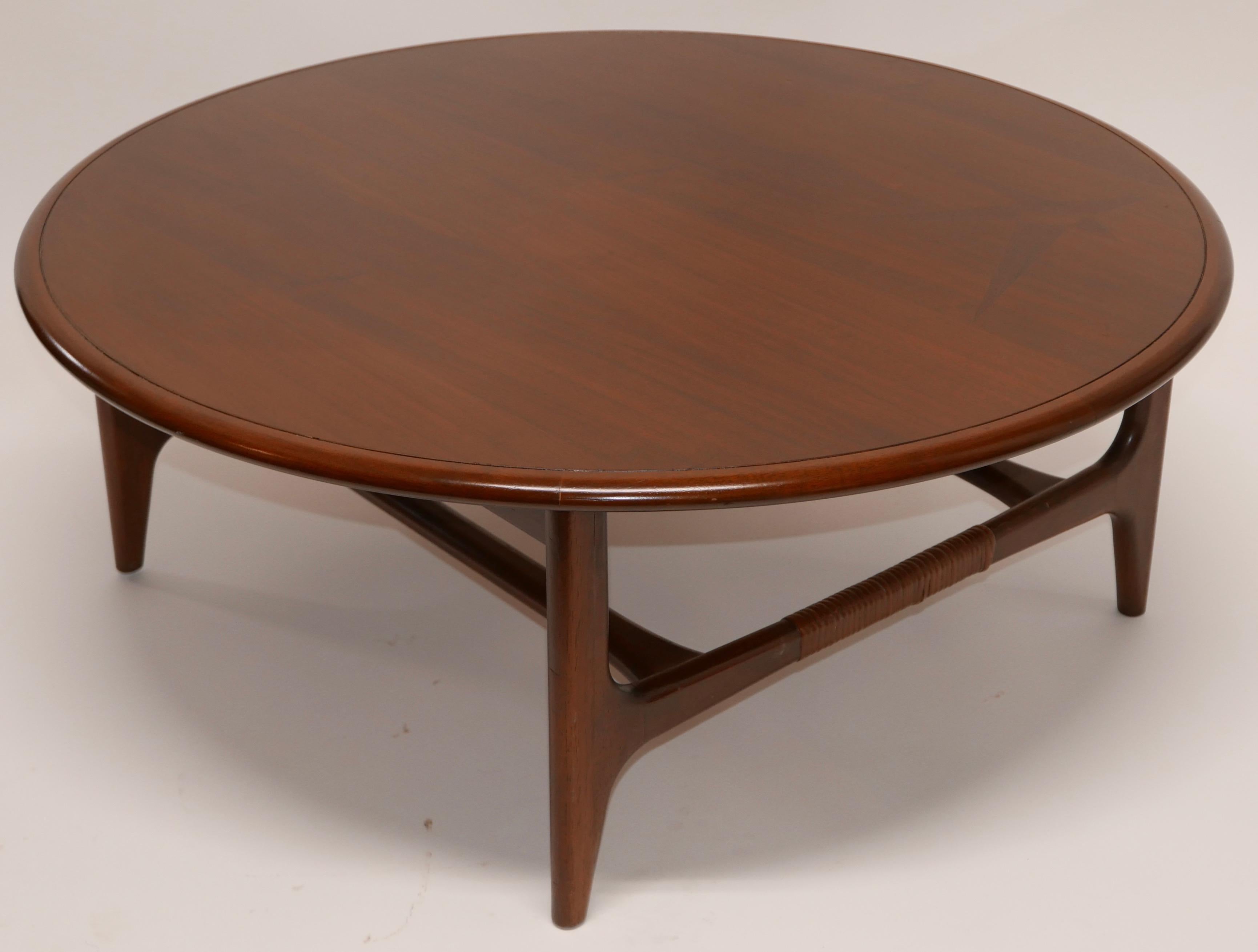 round walnut coffee table