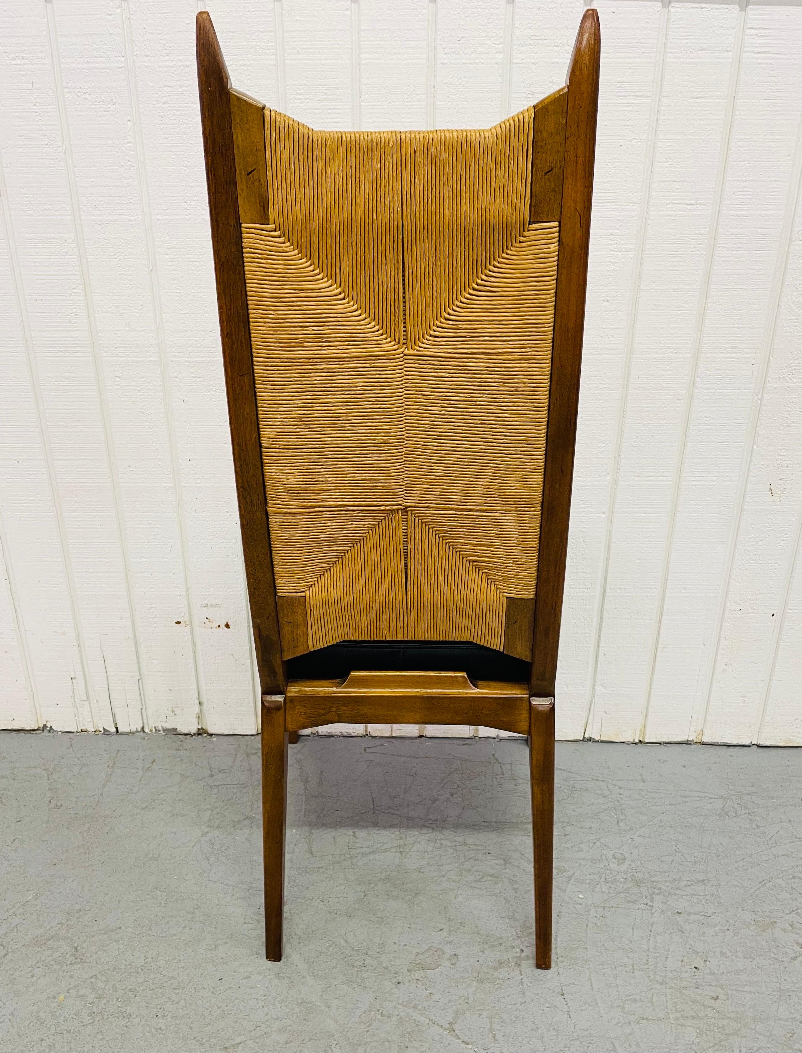 Mid-Century Walnut Rush Back Dining Chairs 2