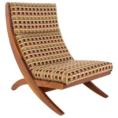 Mid Century Walnut Scissor Lounge Chair