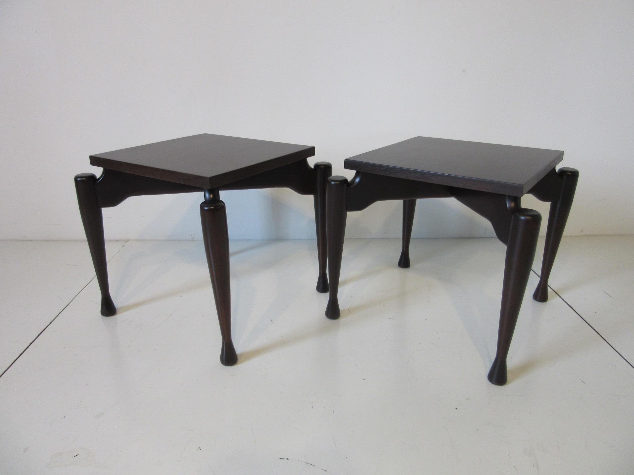 20th Century Midcentury Walnut Sculptural Side or End Tables in the Danish Style