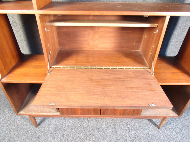 Midcentury Walnut Side Board or Wall Unit at 1stDibs